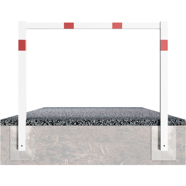 Stationary access barriers | welded | with top bar | hot-dip galvanized and white coatedwith red reflecting stripes | total width: 2000 mm